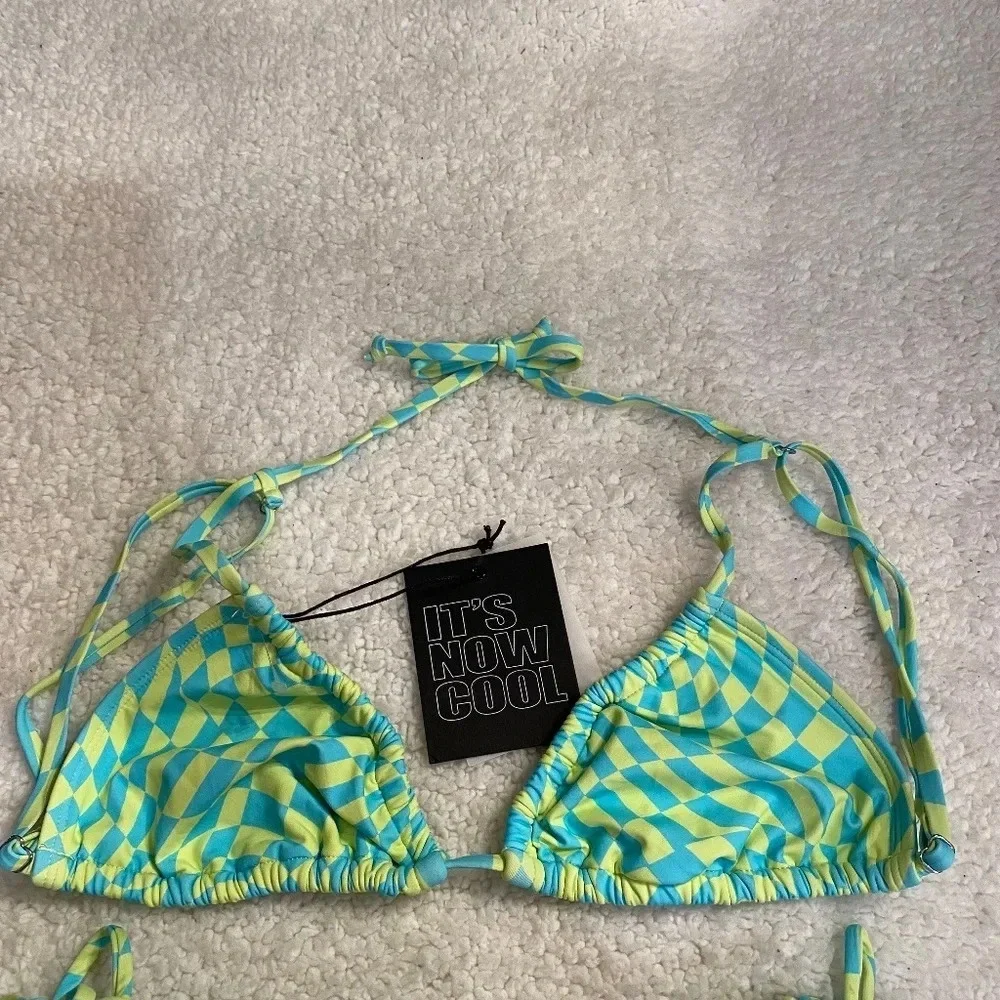 New! It’s Now Cool x free people checkered wave green blue bikini 14316